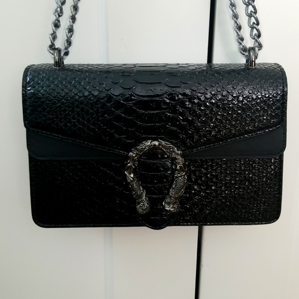 Shoulder Purse with Nickel Mermaid Buckle